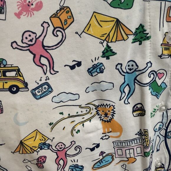Roller Rabbit x Target Roadtrip Long Sleeve Pajama Set Size Medium Road Trip - Picture 3 of 4